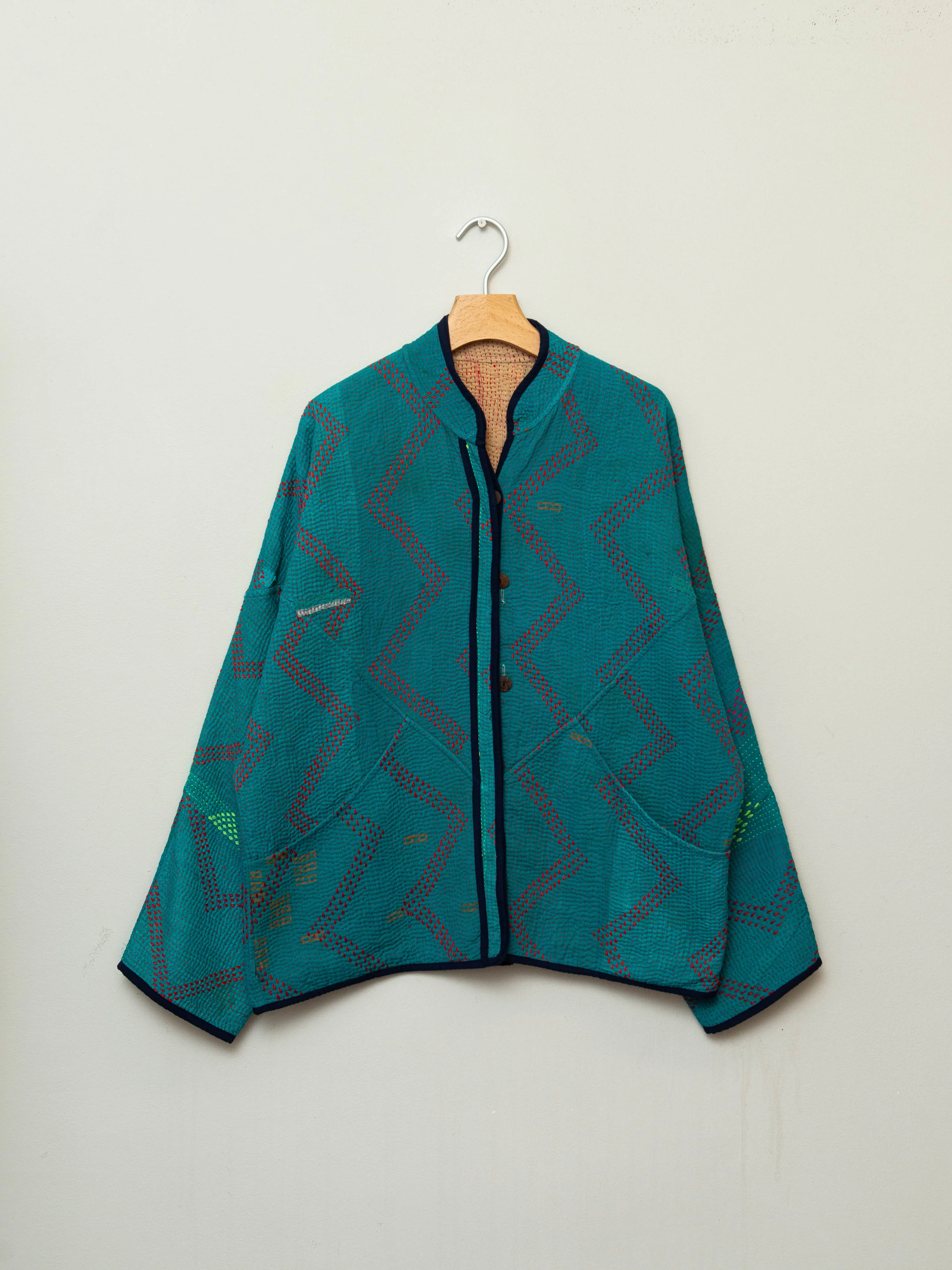 The Ladhiya Quilted Patchwork Kantha Jacket