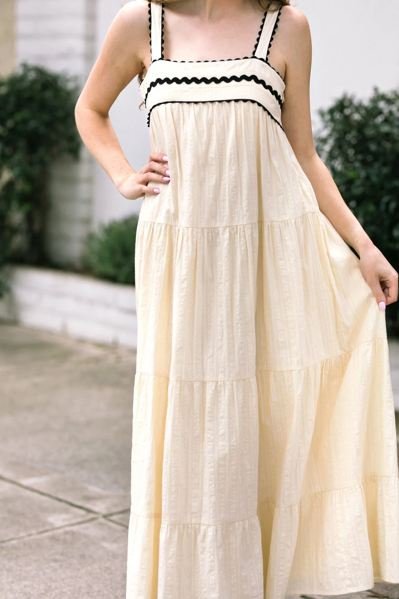 Tracy Contrast Tiered Dress