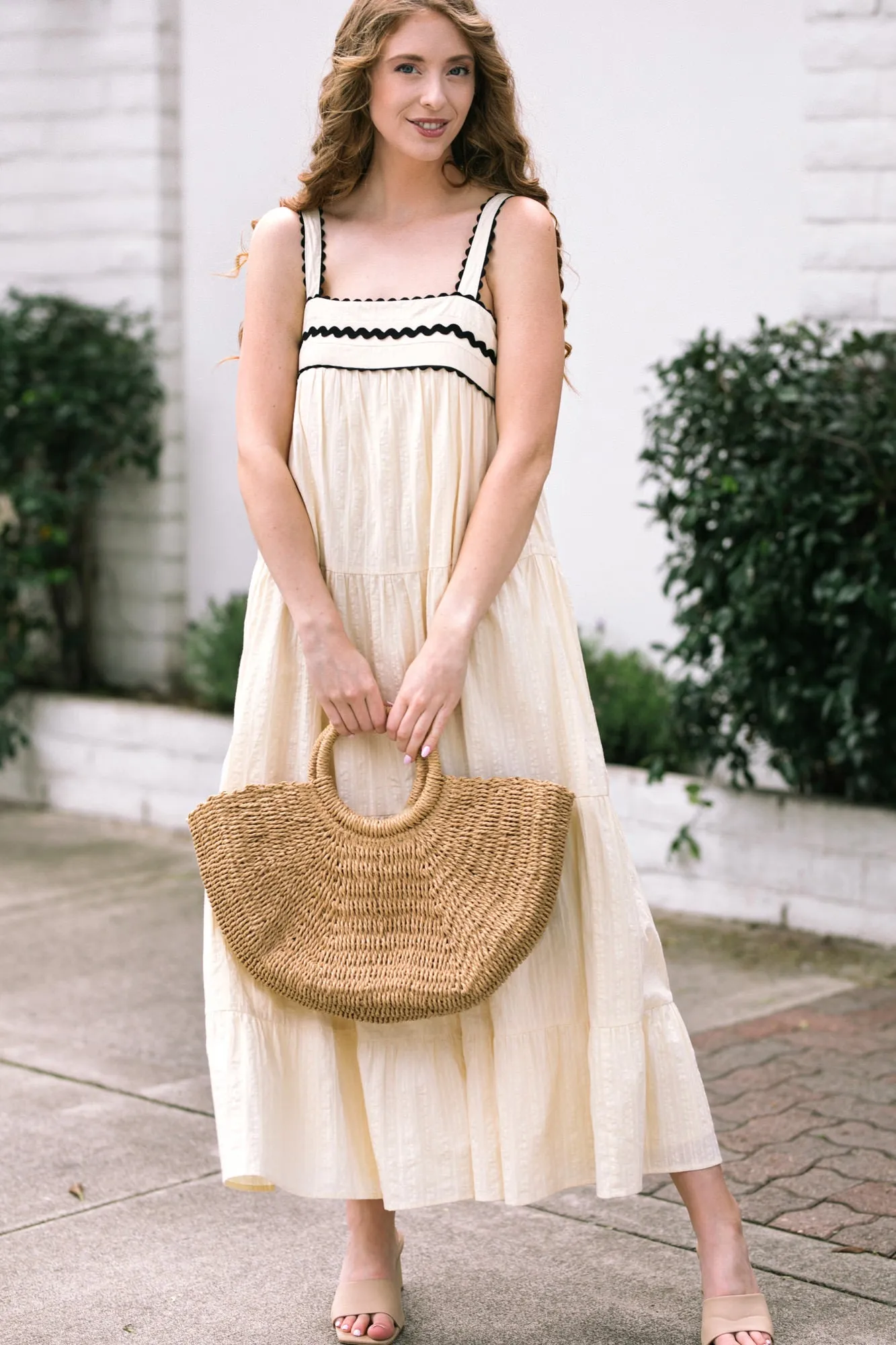 Tracy Contrast Tiered Dress