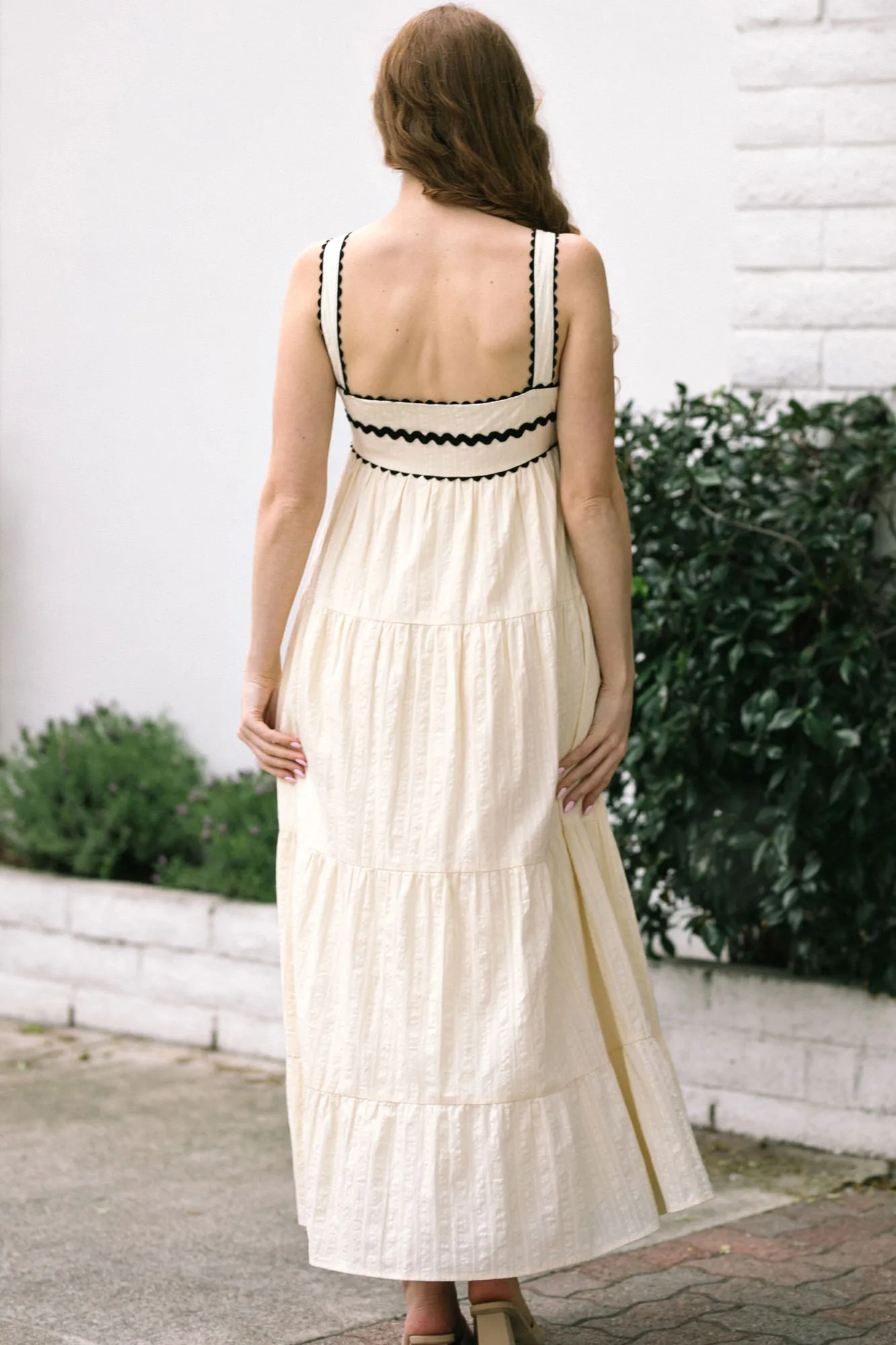 Tracy Contrast Tiered Dress