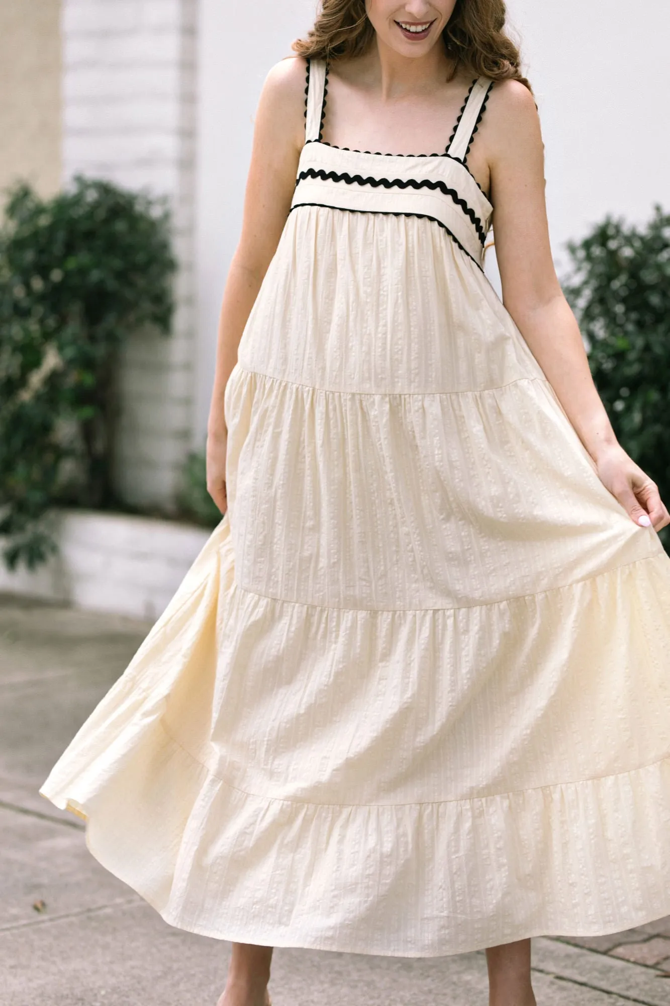 Tracy Contrast Tiered Dress