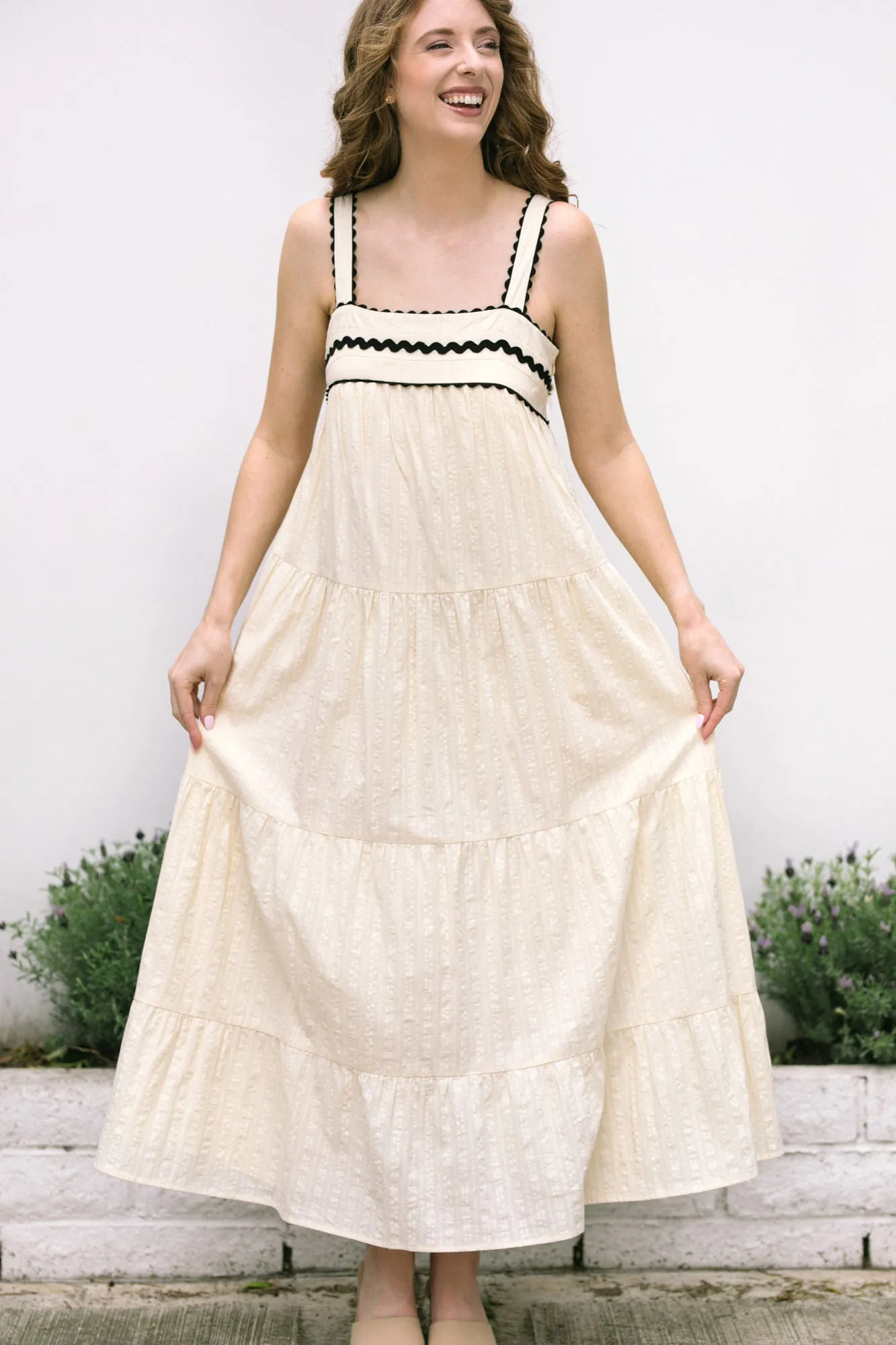 Tracy Contrast Tiered Dress