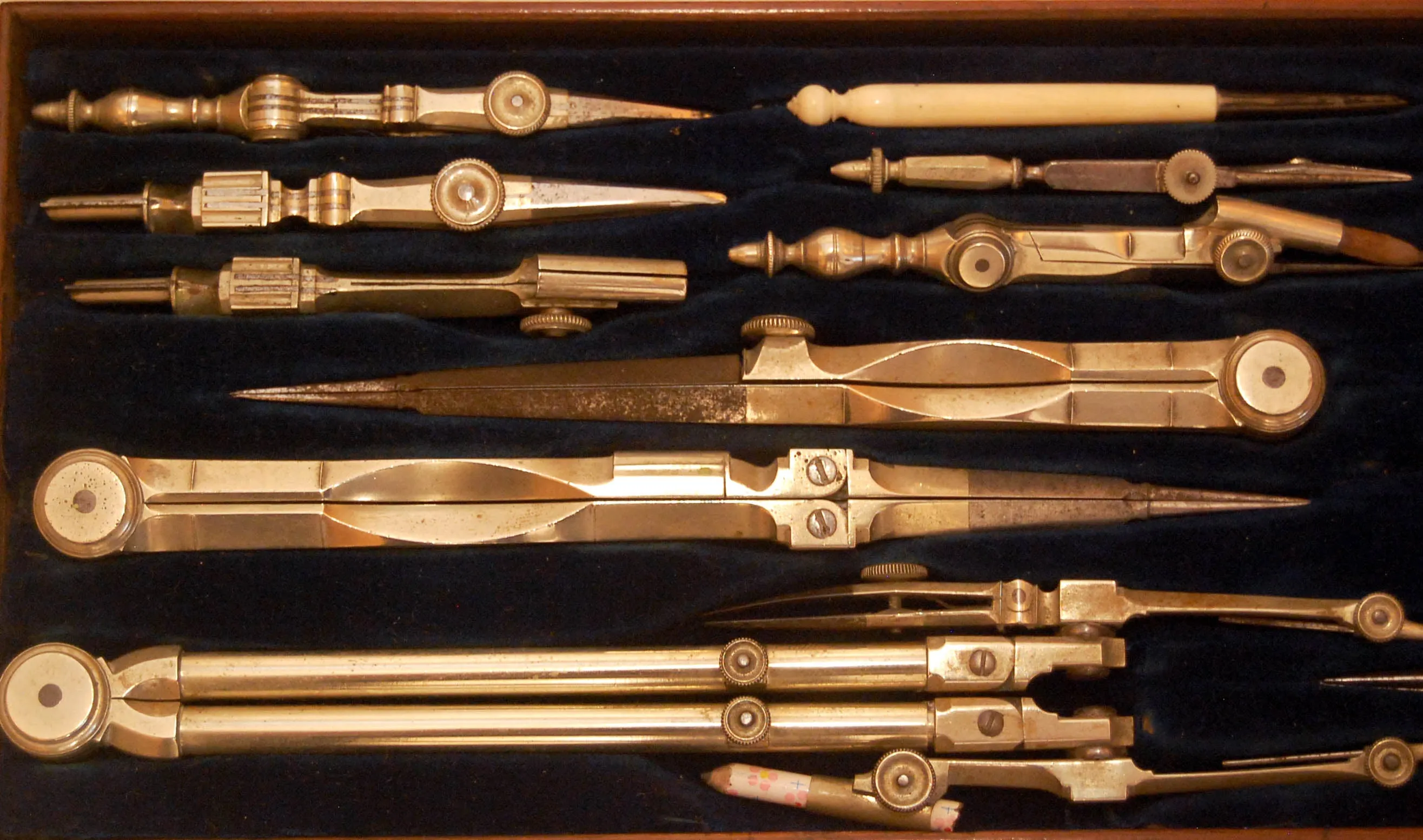 Victorian Drawing Instrument Set by Elliott Brothers London - Owned by Sir Hay Frederick Donaldson KCB