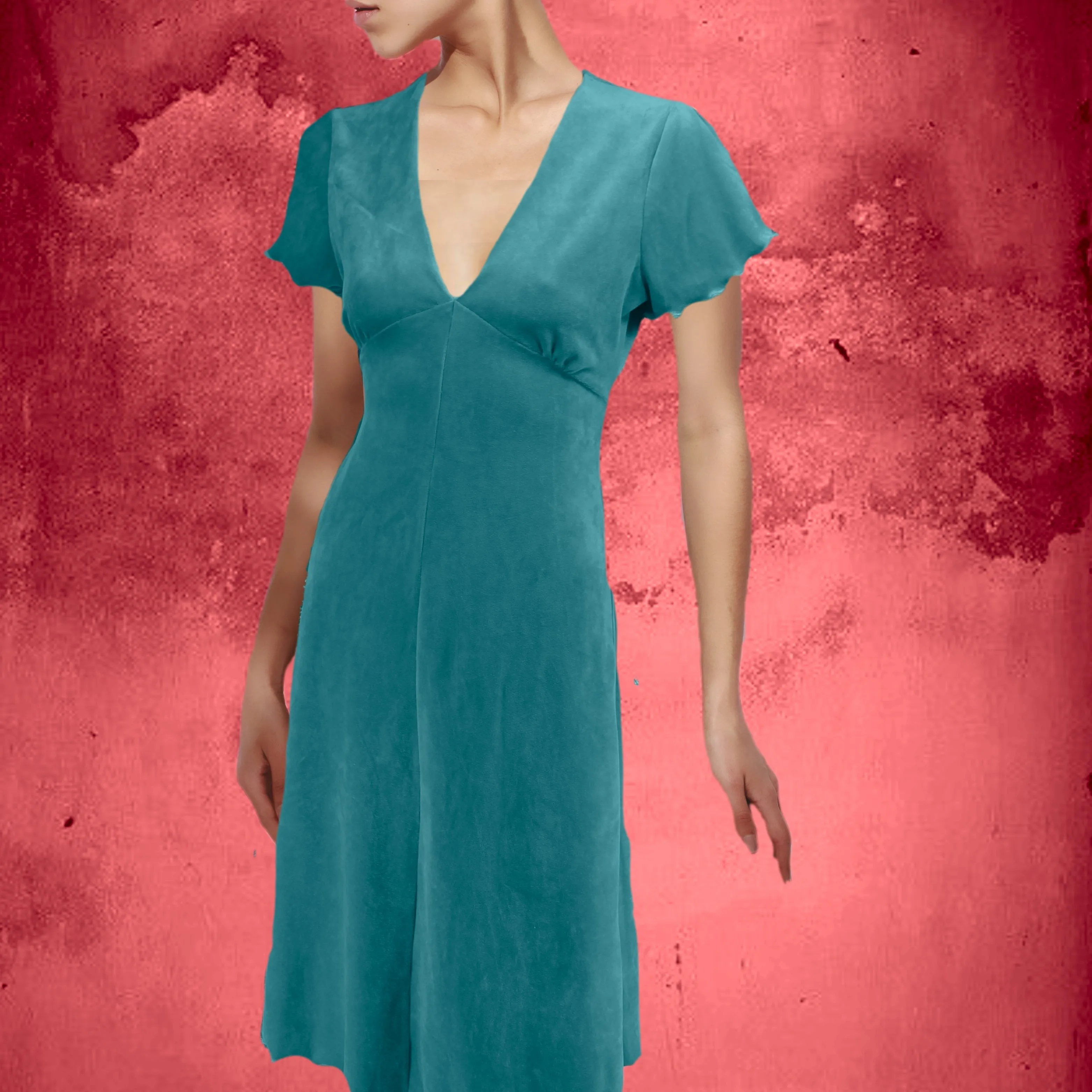 Vintage velours swing jurkje /Vintage velvet swing dress