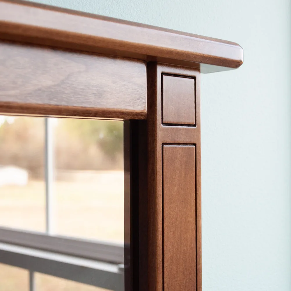 Wall Mirror Shelf & Coat Rack: FINISHED STAINED