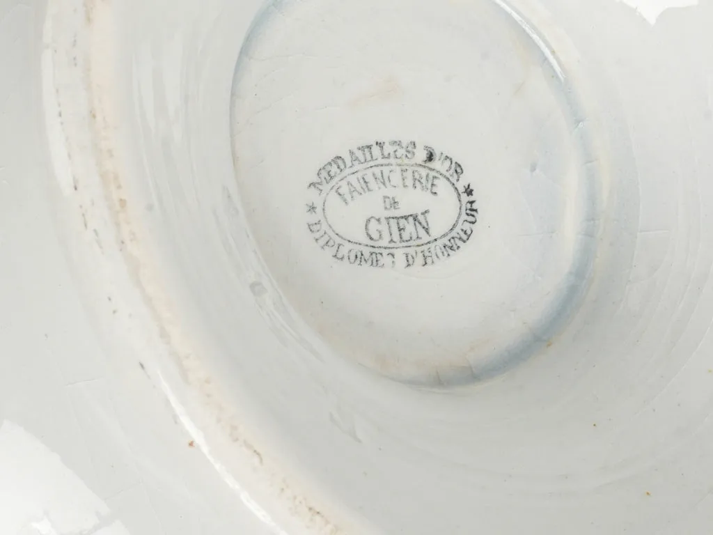 White Lidded Faience Tureen, Gien, Late 19th Century  9¾"