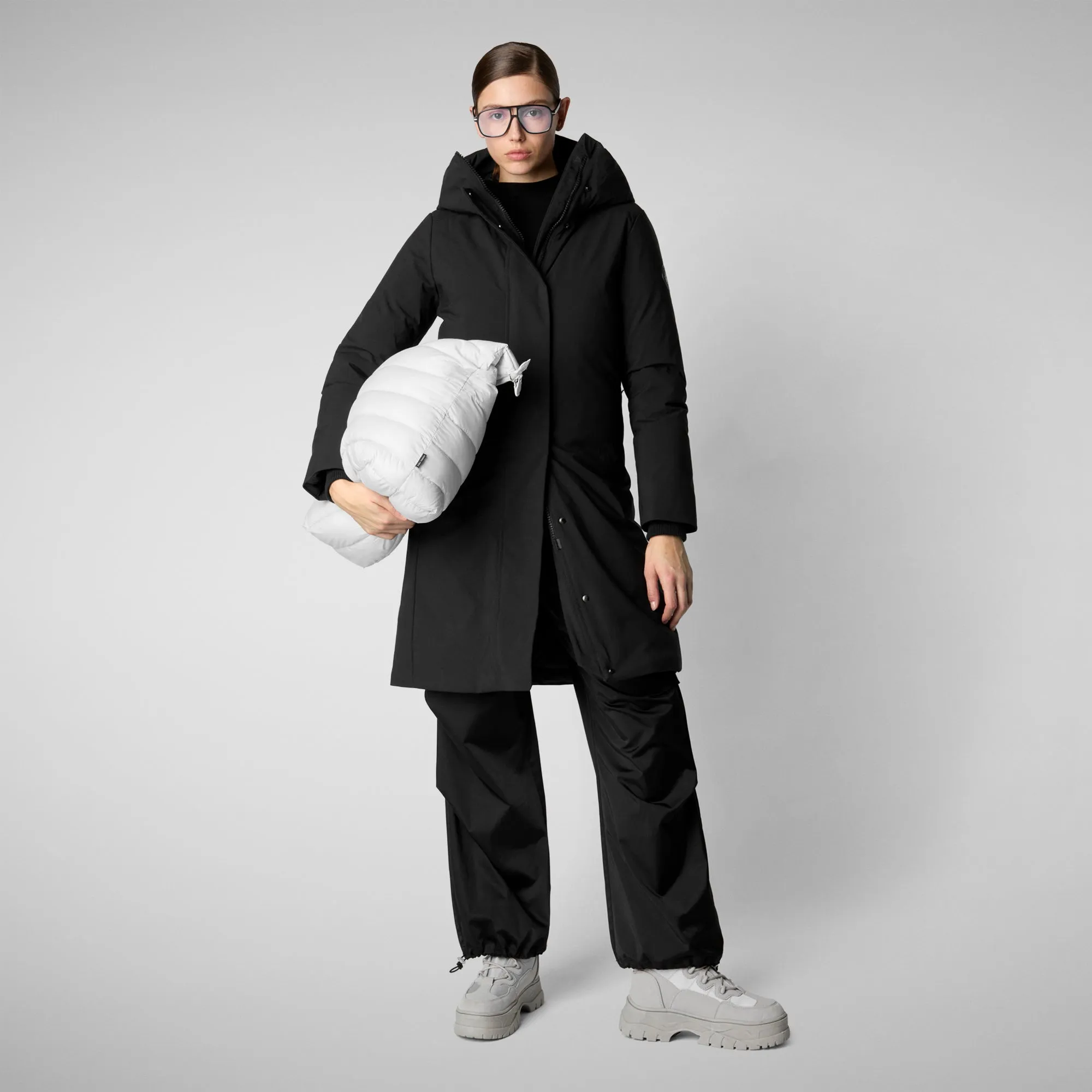 Women's hooded parka Sienna in black